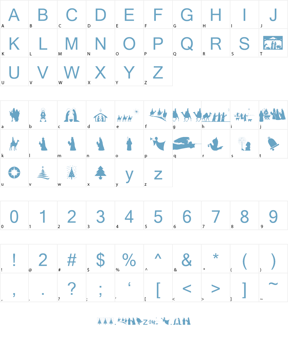 SL Christmas Silhouettes Font Character